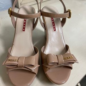 Authentic Prada Wedges neutral in color